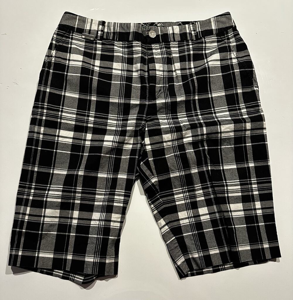 Lauren Ralph Lauren Active Women’s Sz 4 Black White Plaid Golf Bermuda Shorts